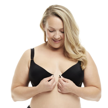 Plus Size Underwire Bra Front Closure Back Smoothing Seamless Cups