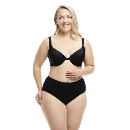 Plus Size Underwire Bra Front Closure Back Smoothing Seamless Cups