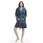 Women's Polka Dot Plush Shawl Collar 3/4 Length Bath Robe