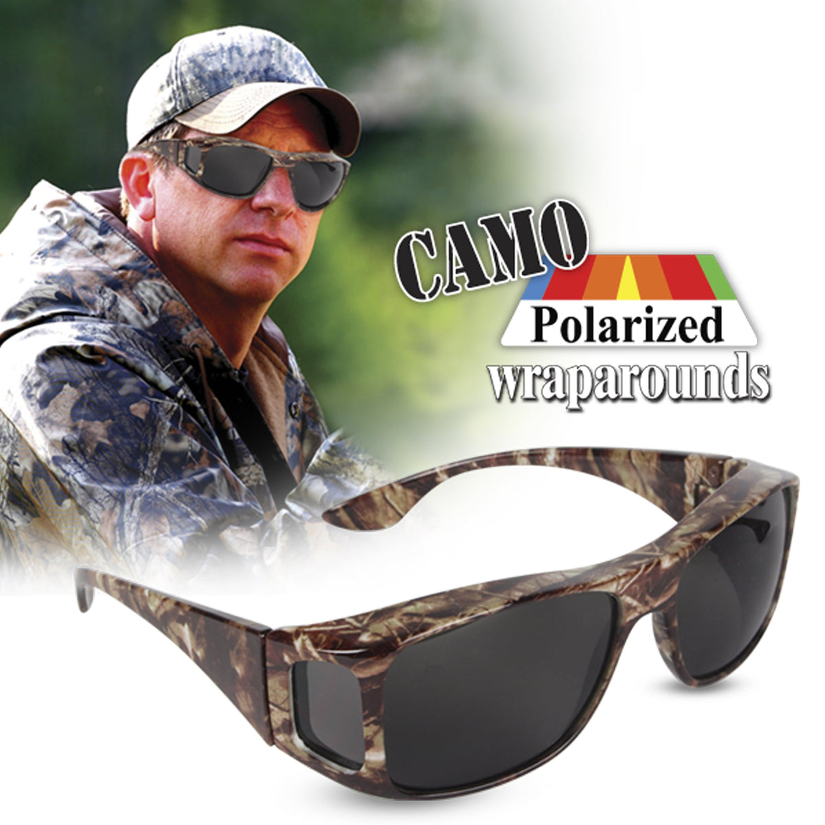 Fitover Glasses - Polarized Wraparound Sunglasses - Camo Frames